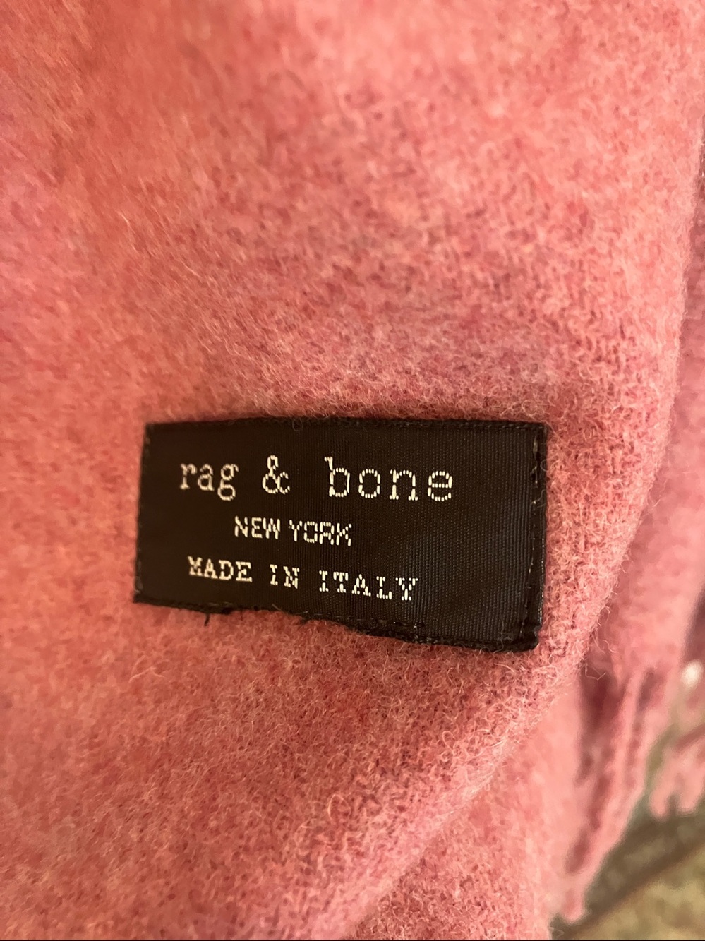 rag & bone dusty rose fringed wool scarf - Picture 3 of 3
